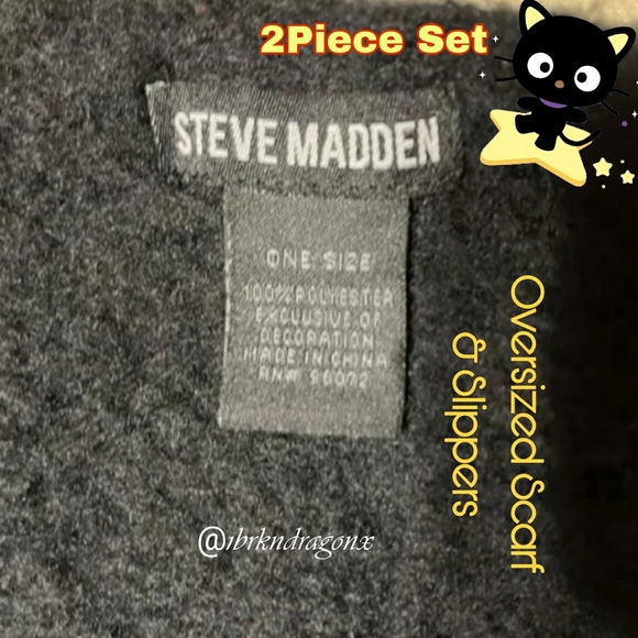 NWT Coordinated Sets Steve Madden Emogi Happy Slippers and Oversized Scarf - Picture 10 of 16